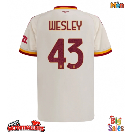 AS Roma Wesley Franca #43 Replica Away Stadium Shirt 2026-27 Short Sleeve